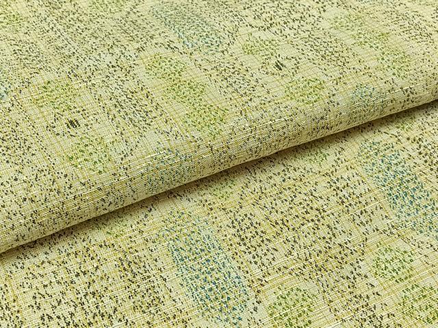 平和屋着物▽上質な紬　単衣　亀甲文様　正絹　逸品　AAAZ0968jh