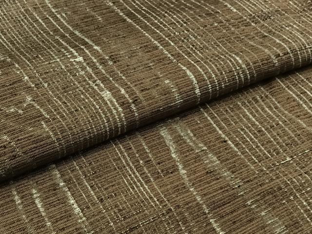 平和屋着物▽上質な紬　単衣　杢目文様　正絹　逸品　AAAZ0969jh