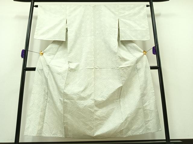 平和屋着物▽上質な紬 単衣 麻の葉文様 正絹 逸品 AAAZ0970jh