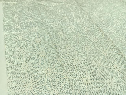 平和屋着物▽上質な紬 単衣 麻の葉文様 正絹 逸品 AAAZ0970jh
