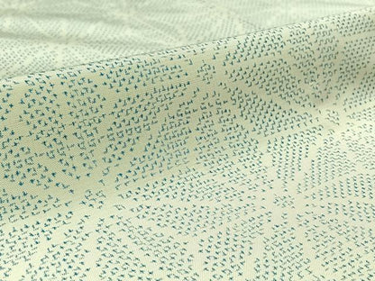 平和屋着物▽上質な紬 単衣 麻の葉文様 正絹 逸品 AAAZ0970jh