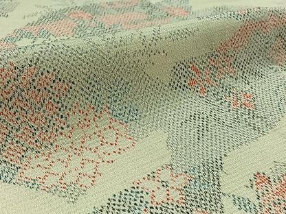 平和屋着物▽本塩沢　単衣　地紙花文　正絹　逸品　AAAZ0973jh