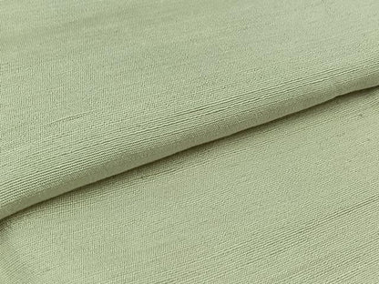平和屋着物▽上質な紬　単衣　色無地　白緑色　正絹　逸品　AAAZ0974jh
