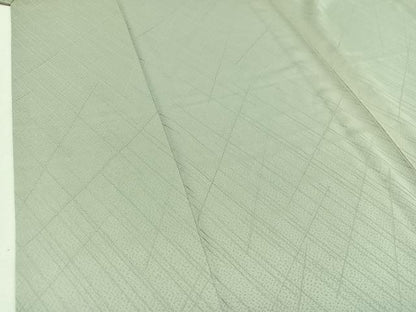 平和屋着物▽上質な色無地 単衣 斜縞地紋 千草鼠色 正絹 逸品 AAAZ0976jh