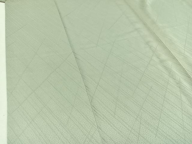 平和屋着物▽上質な色無地 単衣 斜縞地紋 千草鼠色 正絹 逸品 AAAZ0976jh