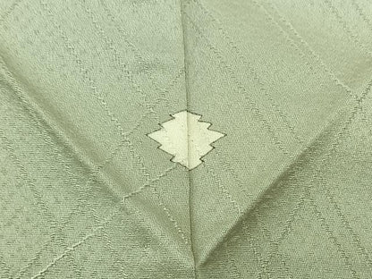 平和屋着物▽上質な色無地 単衣 斜縞地紋 千草鼠色 正絹 逸品 AAAZ0976jh