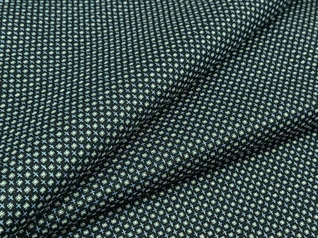 平和屋着物▽男性 紬 単衣 アンサンブル 幾何学文様 正絹 逸品 未使用 AAAZ0985jh