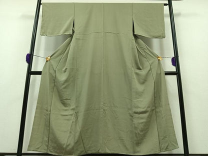 平和屋着物▽江戸小紋 単衣 鮫小紋柄 柳鼠色 正絹 逸品 AAAZ0986jh