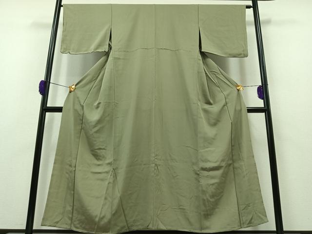平和屋着物▽江戸小紋 単衣 鮫小紋柄 柳鼠色 正絹 逸品 AAAZ0986jh