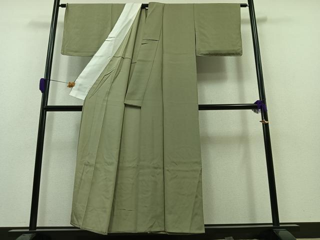 平和屋着物▽江戸小紋 単衣 鮫小紋柄 柳鼠色 正絹 逸品 AAAZ0986jh