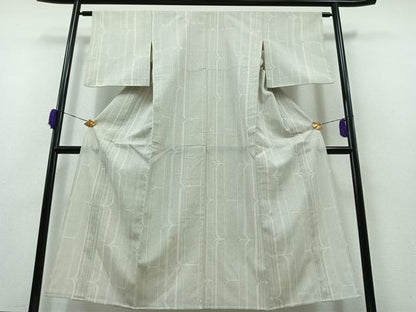 平和屋着物▽本塩沢 単衣 110亀甲 幾何学文様 正絹 逸品 AAAZ0990jh