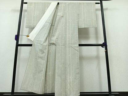 平和屋着物▽本塩沢 単衣 110亀甲 幾何学文様 正絹 逸品 AAAZ0990jh