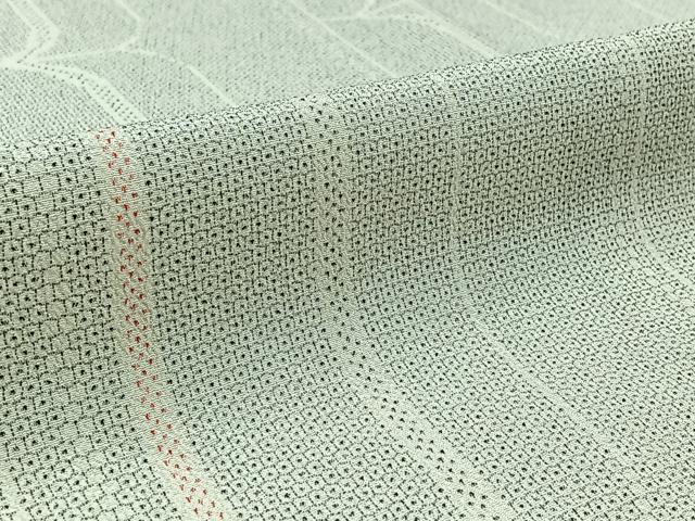 平和屋着物▽本塩沢 単衣 110亀甲 幾何学文様 正絹 逸品 AAAZ0990jh