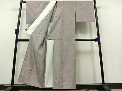 平和屋着物▽上質な紬 単衣 菱文 正絹 逸品 AAAZ0991jh