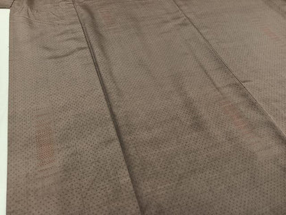 平和屋着物▽上質な紬 単衣 幾何学文様 正絹 逸品 AAAZ0993jh
