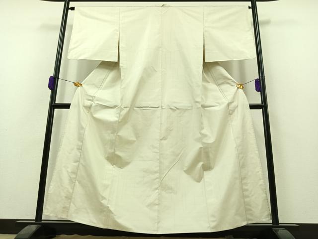 平和屋着物▽本場大島紬 白大島 単衣 幾何学文様 正絹 逸品 未使用 AAAZ0995jh