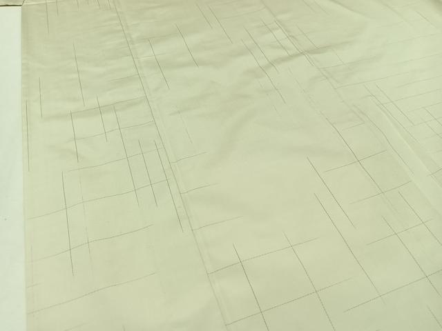 平和屋着物▽本場大島紬 白大島 単衣 幾何学文様 正絹 逸品 未使用 AAAZ0995jh