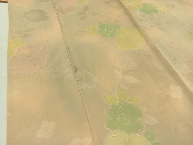 平和屋着物▽上質な小紋 単衣 草花地紋 暈し染め 正絹 逸品 AAAZ0996jh