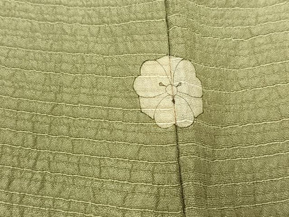 平和屋着物▽本加賀友禅作家　押田正義　色無地　単衣　裏葉柳色　正絹　逸品　AAAZ0997jh