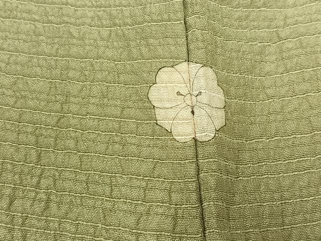 平和屋着物▽本加賀友禅作家　押田正義　色無地　単衣　裏葉柳色　正絹　逸品　AAAZ0997jh