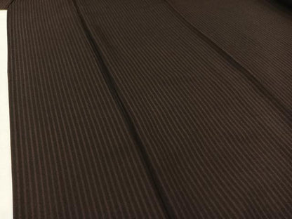 平和屋着物▽上質な小紋 単衣 縞 黒地 正絹 逸品 AAAZ0998jh