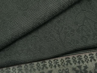平和屋着物▽羽織 スリーシーズン 春夏秋 塵除け 横段文 黒地 正絹 逸品 AAAZ1099fy