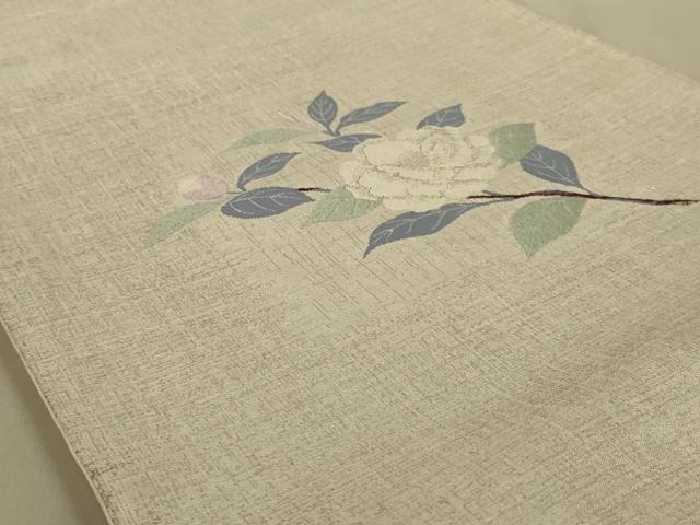平和屋着物◎太鼓柄袋帯 唐織 草花文 銀糸 正絹 逸品 AAAZ1128ou