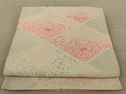 平和屋着物◎六通柄袋帯　唐織　乱菊　銀糸　正絹　逸品　AAAZ1150ou
