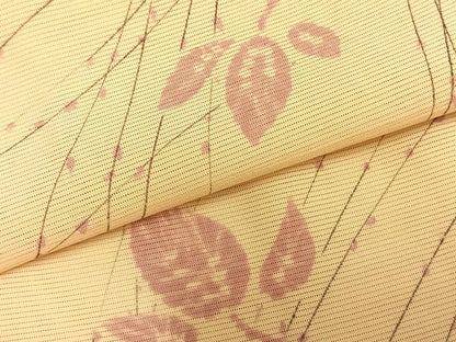 平和屋着物＊夏物　小紋　絽　舞葉文　正絹　逸品　AAAZ1369fy
