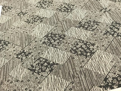 平和屋着物▽上質な小紋　単衣　切嵌草花文　正絹　逸品　AAAZ1389fy