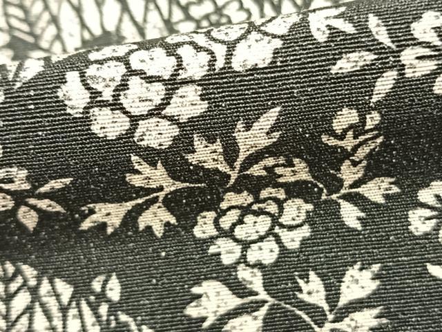 平和屋着物▽上質な小紋　単衣　切嵌草花文　正絹　逸品　AAAZ1389fy