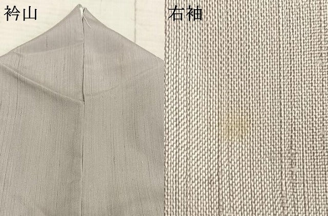 平和屋着物▽加賀友禅の巨匠 初代 由水十久監修 色無地 単衣 紬地 薄梅鼠色 正絹 逸品 AAAZ1390fy