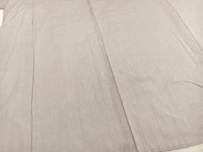 平和屋着物▽加賀友禅の巨匠 初代 由水十久監修 色無地 単衣 紬地 薄梅鼠色 正絹 逸品 AAAZ1390fy