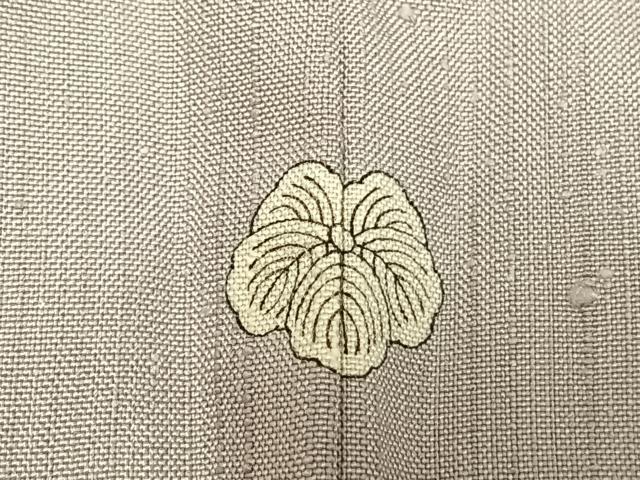 平和屋着物▽加賀友禅の巨匠 初代 由水十久監修 色無地 単衣 紬地 薄梅鼠色 正絹 逸品 AAAZ1390fy