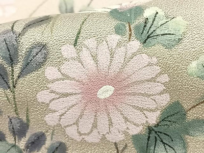 平和屋着物▽訪問着　単衣　手描き　草花文　暈し染め　正絹　逸品　AAAZ1391fy