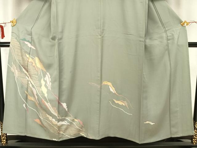平和屋着物▽訪問着 単衣 幾何学文様 金彩 正絹 逸品 AAAZ1394fy