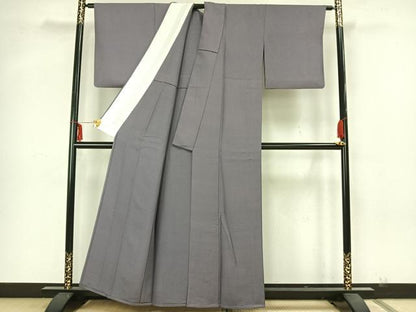 平和屋着物▽上質な色無地 単衣 唐草地紋 薄色 正絹 逸品 AAAZ1395fy