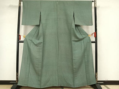 平和屋着物▽上質な小紋　単衣　幾何学文様　正絹　逸品　AAAZ1399fy