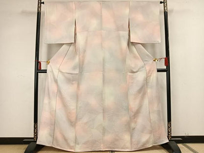 平和屋着物▽上質な小紋 単衣 花尽くし 正絹 逸品 AAAZ1402fy