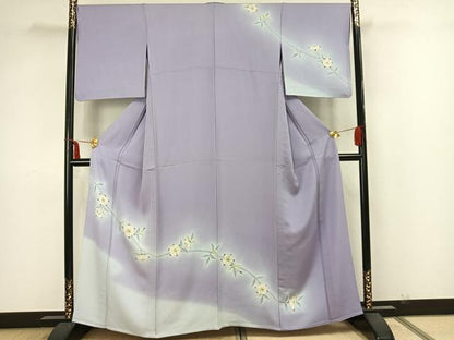 平和屋着物▽染色作家　小倉淳史　訪問着　単衣　枝花文　正絹　逸品　AAAZ1406fy