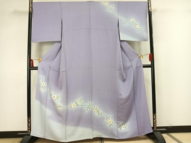 平和屋着物▽染色作家　小倉淳史　訪問着　単衣　枝花文　正絹　逸品　AAAZ1406fy