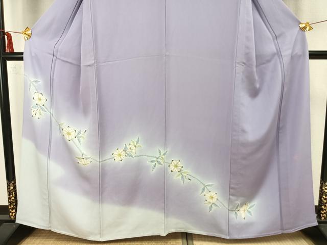 平和屋着物▽染色作家　小倉淳史　訪問着　単衣　枝花文　正絹　逸品　AAAZ1406fy