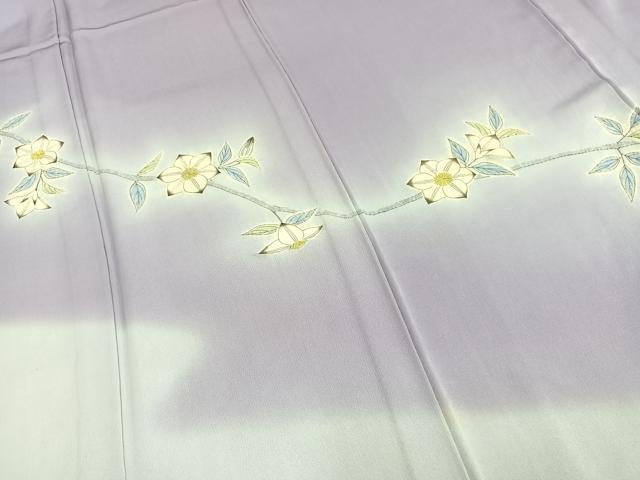 平和屋着物▽染色作家　小倉淳史　訪問着　単衣　枝花文　正絹　逸品　AAAZ1406fy