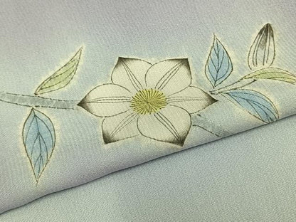 平和屋着物▽染色作家　小倉淳史　訪問着　単衣　枝花文　正絹　逸品　AAAZ1406fy