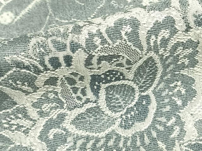 平和屋着物▽お召　単衣　天目織　草花文　正絹　逸品　AAAZ1407fy