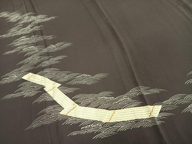 平和屋着物▽訪問着 単衣 筏文 金彩 高島屋扱い 正絹 逸品 未使用 AAAZ1408fy