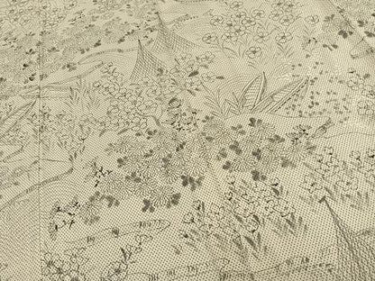 平和屋着物▽本塩沢 訪問着 単衣 手描き 草花文 正絹 逸品 未使用 AAAZ1409fy