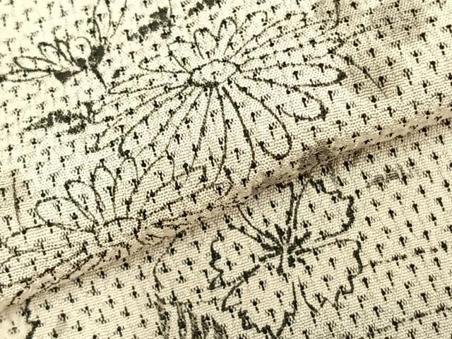 平和屋着物▽本塩沢 訪問着 単衣 手描き 草花文 正絹 逸品 未使用 AAAZ1409fy