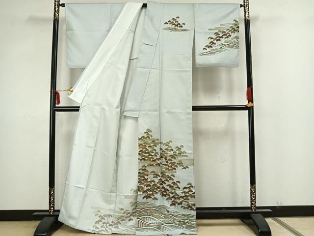 平和屋着物▽訪問着 単衣 浜松文 洗える着物 AAAZ1410fy