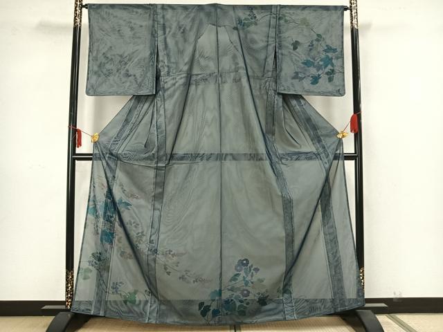 平和屋着物▽訪問着 無双 紗袷 紗×紗 手描き 枝花文 正絹 逸品 未使用 AAAZ1414fy